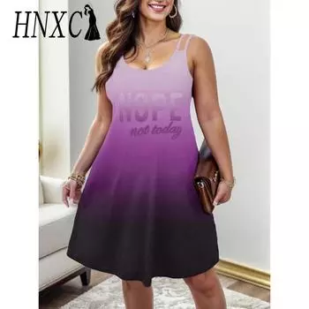 HNXC Женская мода, лето, весна, повседневные платья без рукавов с U-образным вырезом S фиолетовый