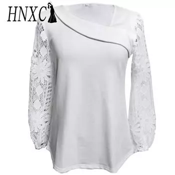 HNXC Женская мода Повседневная осень-зима Однотонные принты Длинные рукава Блузки и рубашки S белый