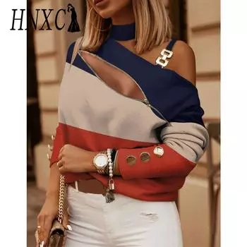 HNXC Женская мода повседневные блузки и рубашки с длинным рукавом осень-зима S