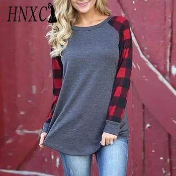 HNXC Женская мода повседневные осенне-зимние блузки и рубашки с длинным рукавом и круглым вырезом S чёрный