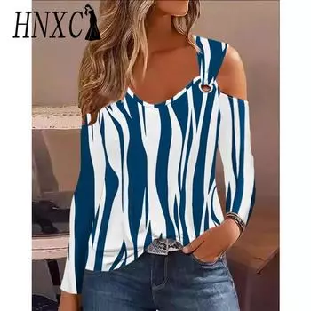 HNXC Женская мода повседневные осенне-зимние блузки и рубашки с длинным рукавом и круглым вырезом S оливковый