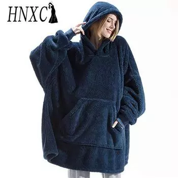 HNXC Женская мода Повседневные толстовки с капюшоном и длинным рукавом One Size чёрный