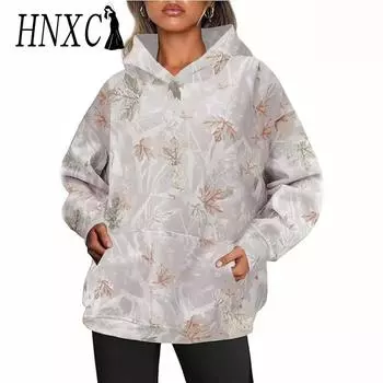 HNXC Женская мода Повседневные толстовки с капюшоном и длинным рукавом S