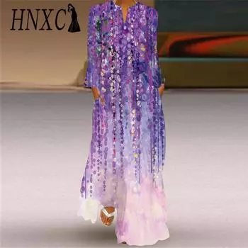 HNXC Женские модные осенне-зимние повседневные платья с длинным рукавом и v-образным вырезом S