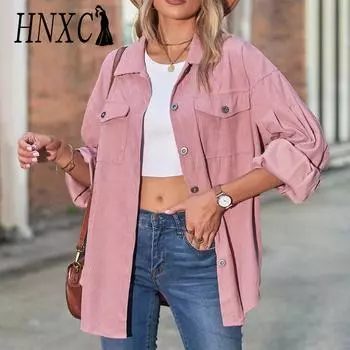 HNXC женские модные повседневные однотонные кардиганы с принтом осень-зима с длинными рукавами и воротником-поло S чёрный