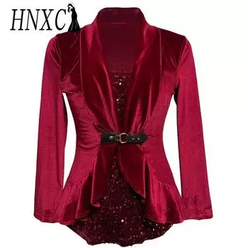 HNXC женские модные повседневные осенне-зимние однотонные блузки и рубашки с длинными рукавами и v-образным вырезом с принтом S красный