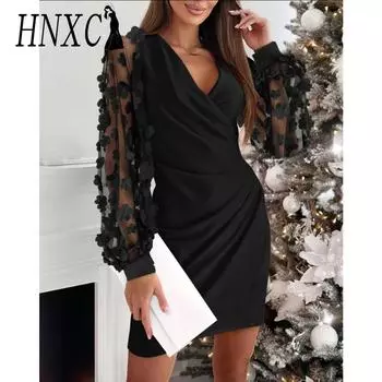 HNXC женские модные повседневные осенне-зимние однотонные блузки и рубашки с длинными рукавами и v-образным вырезом с принтом S красный