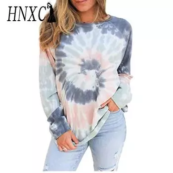 HNXC женские модные повседневные осенне-зимние свободные свитера с длинным рукавом и круглым вырезом