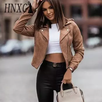 HNXC женские винтажные повседневные однотонные куртки и пальто с воротником-поло на осень-зиму с длинным рукавом и принтом S хаки