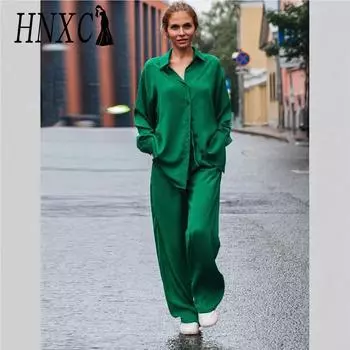 HNXC Женский модный многоцветный свободный повседневный костюм S фиолетовый