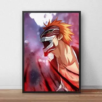 Ho Bleach Kurosaki Ichigo холст картины постеры и принты картины на стене винтажный постер декоративный домашний декор Quadro 21cm30cm NoFrame
