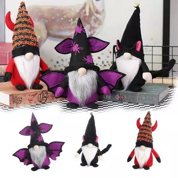 (HO)Карликовая плюшевая кукла, украшение на Хэллоуин, подарок на день рождения, кукла, детская кукла One Size красный