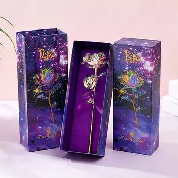 (HO)Красочная светящаяся роза Искусственный светодиодный светлый цветок уникальные подарки для девочек разноцветный