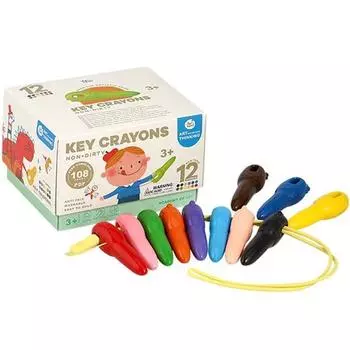 Hoan Miro Key Crayon 94686, 1 штука, 12 цветов, не пачкает руки, корейские игрушки