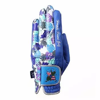Hoapili Golf Glove Hawaiian Camouflage Golf Glove Left Hand Wear Unisex Dark Blue SS (18-19cm)