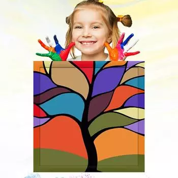 Хобби Развитие 20x20см Масляная живопись по номерам Для детей Ручная роспись Детский рисунок Дети Обучение рисованию 20x20cm no Frame