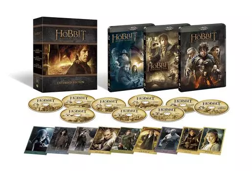 Хоббит Расширенная Трилогия Коллекционное Издание Blu-ray (9 дисков/Цифровой в комплекте) [Блю рей]