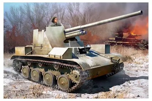 Hobby Boss Боевая машина серии Румынская армия TACAM Артиллерия Пластиковая модель 84556 1/35 Т-60 Самоходная установка