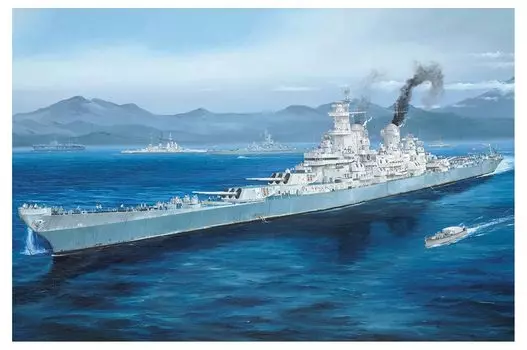 Пластиковая модель линкора ВМС США «Миссури» Hobby Boss Ship Series 86516, цветное литье 1/350 BB-63