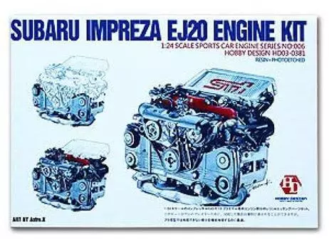 Hobby Design Subaru Impreza EJ20 Двигатель Комплект 1/24 HD03-0381 синий