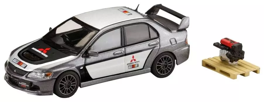 Hobby Japan HJ64 164 Mitsubishi Lancer EVOLUTION 9 MR GSR RALLY REPLICA с Демонстрационной Моделью Двигателя 2006 Средний Пурпурно-Серый Мика Готовое Изделие