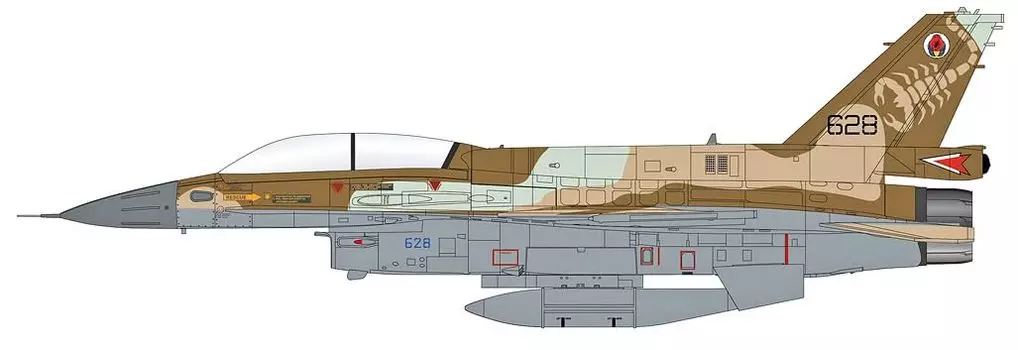HOBBY MASTER 105-я эскадрилья ВВС Израиля, готовый продукт 1/72 F-16D с GBU-31