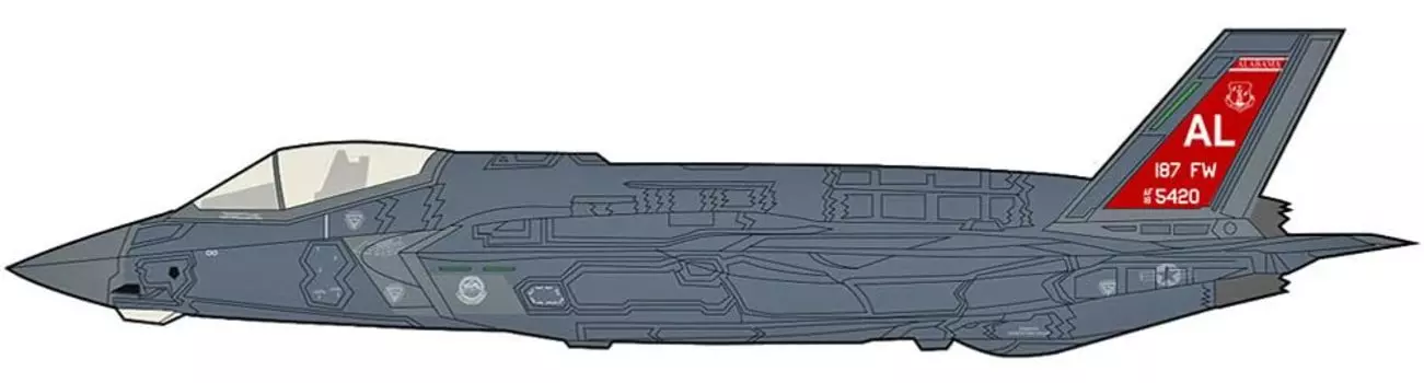 HOBBY MASTER Lightning 2 Alabama Air National Guard 187th Fighter Wing Red Tail 2024 Completed Product 1/72 F-35A