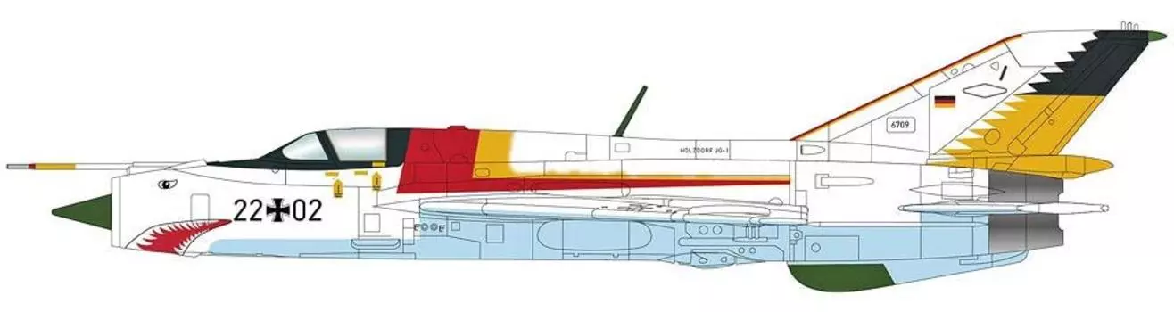 HOBBY MASTER Luftwaffe White Shark Finished Product 1/72 MiG-21SPS JG-1