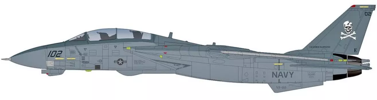 HOBBY MASTER Tomcat 103rd Fighter Attack Squadron Jolly Rogers 2000 Completed Product 1/72 F-14B