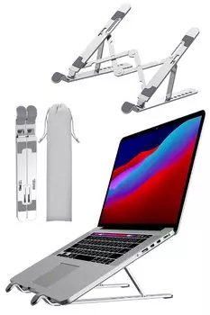 Hobby Navi Laptop Thermal Runaway 7 Level Angle Stand, Foldable, Compact, Prevention, Adjustment, nts001-sil