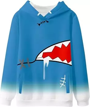 [HobbyBasic] Hololive Shark Косплей Gawr Gura Толстовка с капюшоном унисекс (S)