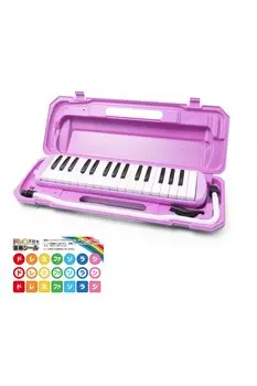 Hobinavi клавиатура губная гармошка 32 клавиши для начальной школы и детей легкий мелодичный рот шланг настольная игра стоя чехол имя наклейка школа, лавандовый