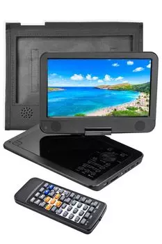 Hobinavi портативный DVD-плеер с дюймовым держателем для автомобиля, дюймовый ЖК-дисплей, региональный стандарт CPRM, совместимый с SD-картой, USB-совместимый пульт дистанционного управления, в комплекте портативный для путешествий чёрный