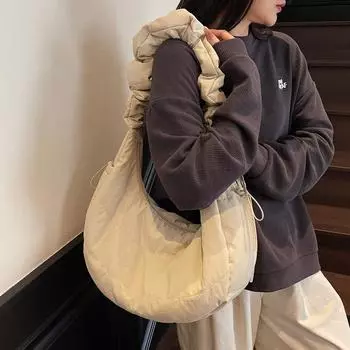 Hobo Bag Women s Commuter Shoulder Bag Tote Bag Student Large Capacity Crossbody Bag чёрный