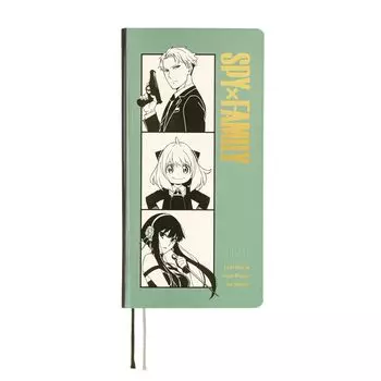 Hobonichi Notebook 2025 недель Семейный сертификат штамп начинается в апреле Еженедельный блокнот Еженедельный левый тонкий портрет SPYFAMILY/Folger Domestic зелёный