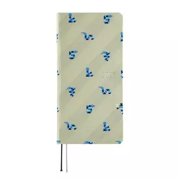 Hobonichi Techo 2025 Weeks Tie Toy, начиная с января. Еженедельный планировщик. Левый тонкий портрет и вождь/змея.