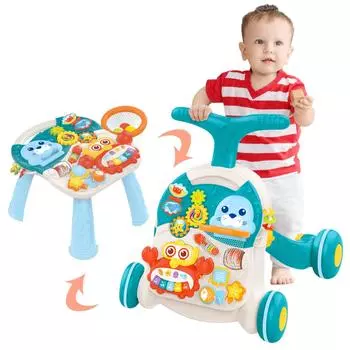 Ходьба для малышей Осень 1 год Ходьба Обучение ходьбе Младенец Напальчник Включает Развивающие Различные Детские Ходунки Для Детского Сада Подарок На День Рождения, синий