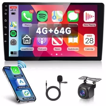 Hodozzy Car Audio GPS Navigation Bluetooth Wireless Carplay Android Auto Android 2DIN сенсорный экран автомобильная стереосистема с двойным Din автомобильным радио WiFi радио сзади