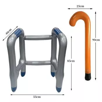 Ходунки и трость Костюм для пожилых людей Аксессуары Реквизит для детей Взрослые Пенсионный На Холме Украшения для вечеринки Надувной 80x64x65cm