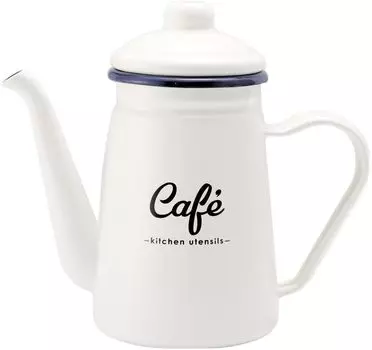 Hoenaro Lilly White Enamel Cafe Pot White D11 Size Approx. W21.5 H19.5 LW-206