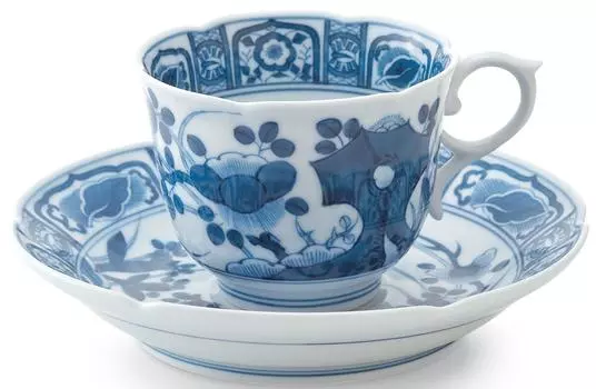 Hogdseirrs Arita Ware Shobido Main Store Sometsuke Fuyote Coffee Bowl Dish S-3182