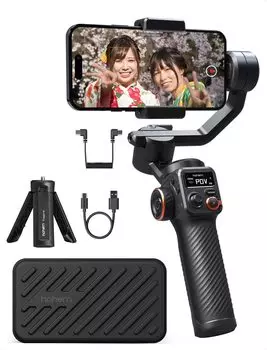 hohem M6 Gimbal hohem Smartphone Gimbal Автоматическое отслеживание Управление жестами Бесконечное вращение Ручной стабилизатор Смартфон 18 часов питания Может питать ваш