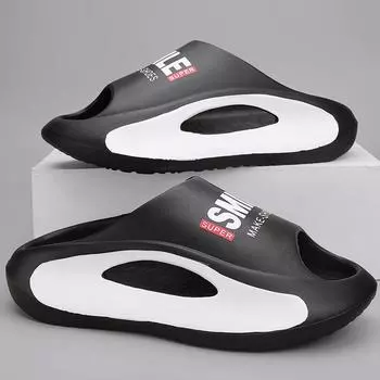 HOHO FAIR Сандалии для пар, домашние тапочки с буквенным принтом, нескользящие сандалии для женщин, пляжные тапочки из ЭВА для мужчин