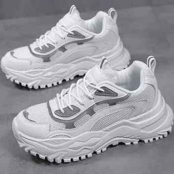 HOHO FAIR Светоотражающие кроссовки Женская модная обувь Женские дизайнерские кроссовки на массивной платформе Обувь 35 белый