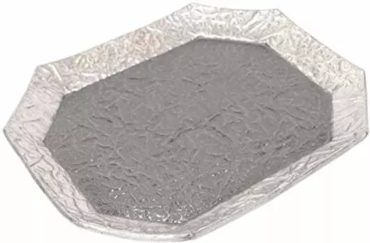 Керамическая пластина Hoju Kiln Craft из платины, окрашенная в технике папируса, восьмиугольная овальная тарелка (большой) платиновый