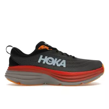 HOKA Bondi 8 Антрацитовые Синие Красные Мужские Кроссовки Серые Castlerock 1123202-ACTL 43