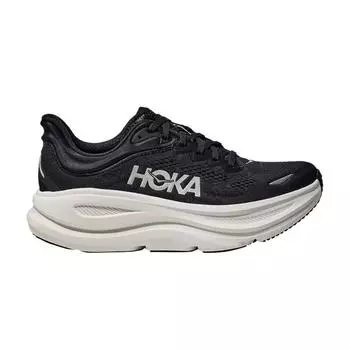 HOKA Bondi 9 2E Широкие черные белые мужские кроссовки 1162013-BWHT 44