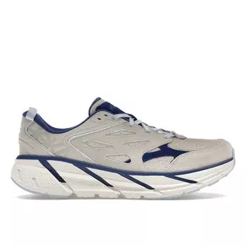 HOKA Clifton L Suede Oat Milk Bellwether Blue Unisex Sneakers Tan 1122571-OTH 43