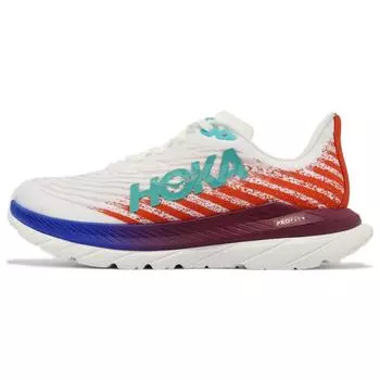 HOKA Mach 5 Wide White Fire Red Женские кроссовки 1136678-WFM