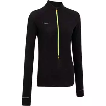HOKA ONE ONE Базовый слой Серия для улицы Удобная, приятная к коже, прилегающая футболка с длинным рукавом Женский топ Черный 1156112 XS